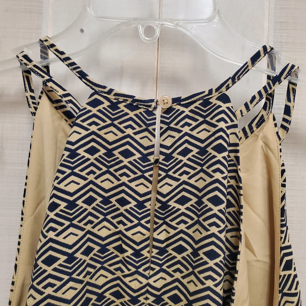 Banana Republic Slip Dress Aztec Geometric Boho Prep  Large - Picture 5 of 9